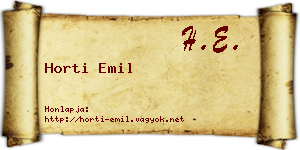 Horti Emil névjegykártya